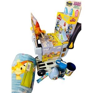 Bluey shopping Trolley bundle peep color ,chalk ,book,bluey drink container